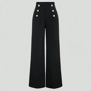 Black Skirt with Gold Buttons